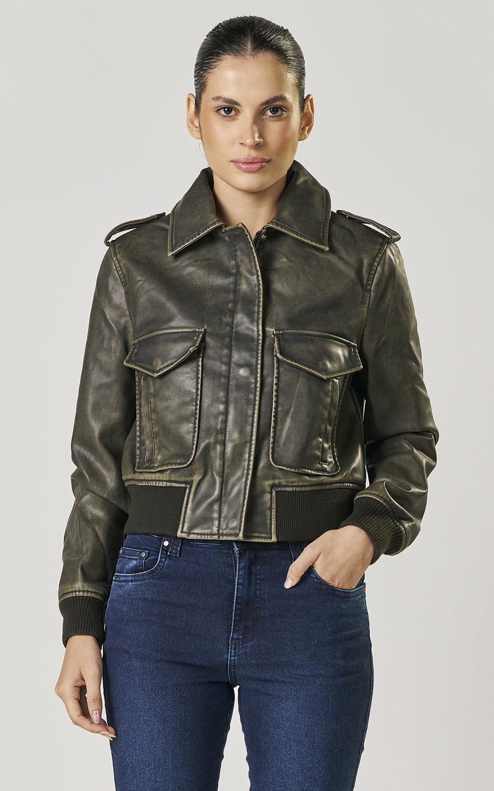JAQUETA FEMININA BOMBER PU
