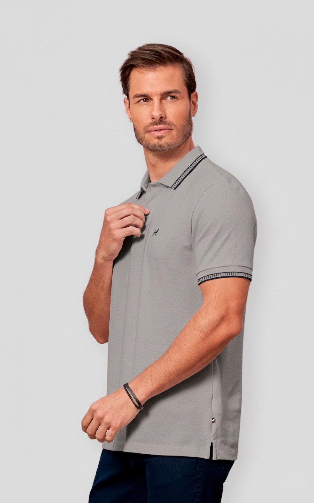 メンズウェア MENS BASIC POLO Aramis - Polo Masculina Básica Piquet - Cinza